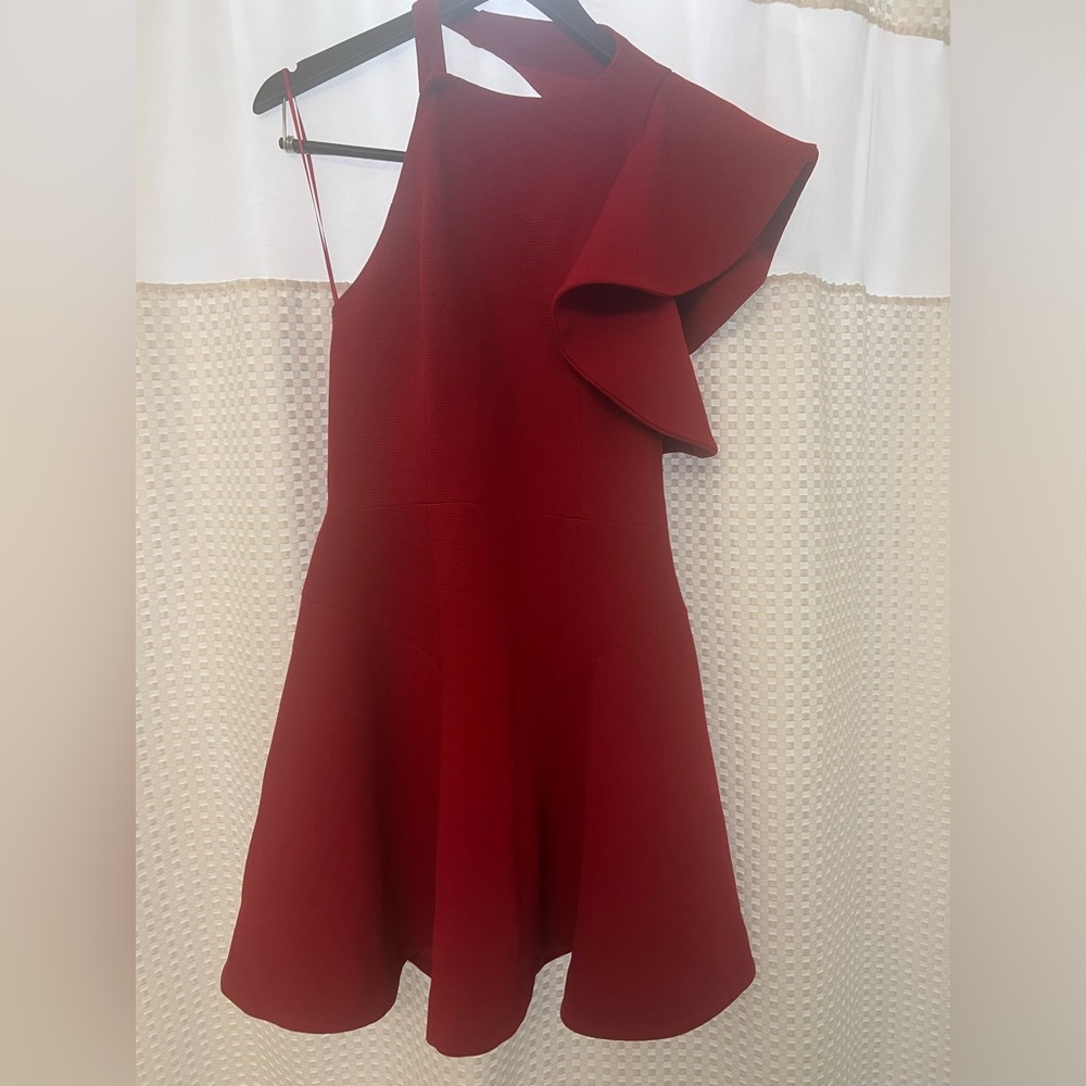 C/MEO Collective Violet Red One Shoulder Mini Dress Size Medium